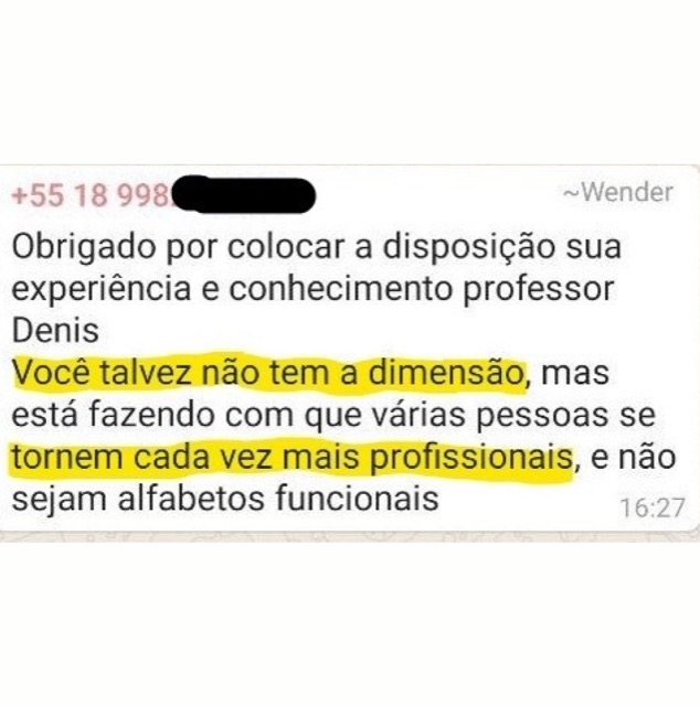 Depoimento de aluno da Help