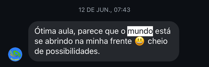 Depoimento de aluno da Help